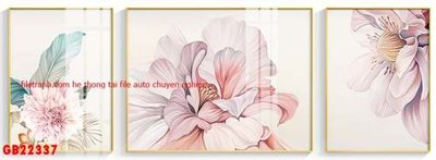 File gốc File gốc in bộ tranh decor treo tráng gương canvas GB22337 (in lụa) chi tiết cao