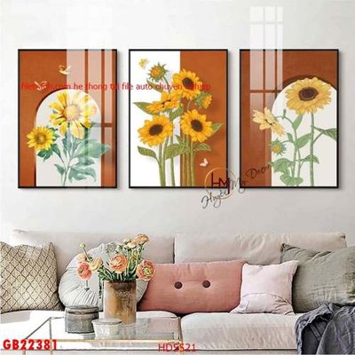 Cung cấp file tranh gốc File gốc in bộ tranh decor treo tráng gương canvas GB22381 độc quyền
