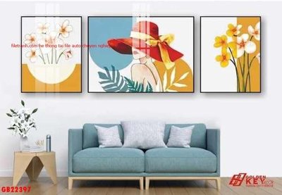 File gốc File gốc in bộ tranh decor treo tráng gương canvas GB22397 (ảnh rõ nét) để in