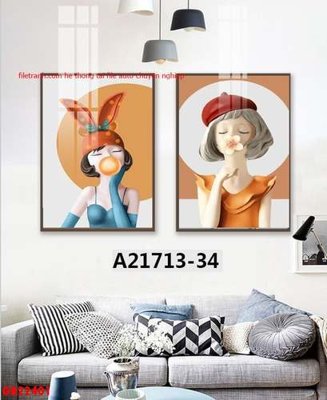 File tranh in tráng gương File gốc in bộ tranh decor treo tráng gương canvas GB22401 (siêu nét)