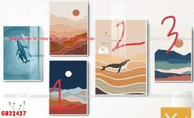 File gốc File gốc in bộ tranh decor treo tráng gương canvas GB22427 (in ấn) không giới hạn