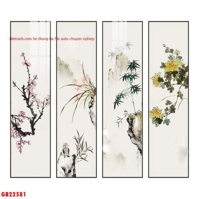 Tải file File gốc in bộ tranh decor treo tráng gương canvas GB22581 (gốc) chủ đề tâm linh
