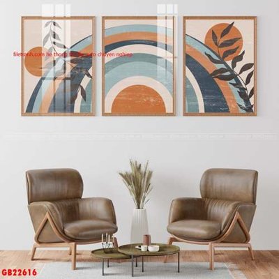 File tranh trang trí File gốc in bộ tranh decor treo tráng gương canvas GB22616 (file gốc)