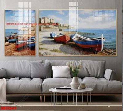 File ảnh File gốc in bộ tranh decor treo tráng gương canvas GB22643 (gốc) in poster