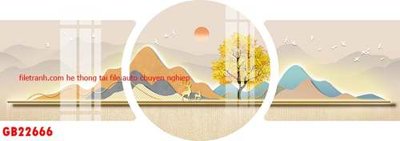 Tải file File gốc in bộ tranh decor treo tráng gương canvas GB22666 (gốc) chủ đề phong thủy