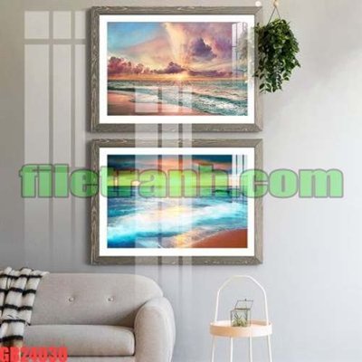 File tranh File gốc in bộ tranh decor treo tráng gương canvas GB24030 (ảnh gốc) độc quyền