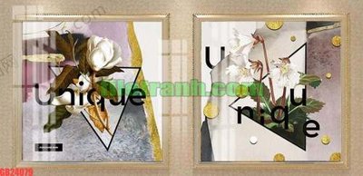 File tranh File gốc in bộ tranh decor treo tráng gương canvas GB24079 (gốc) in trên kính