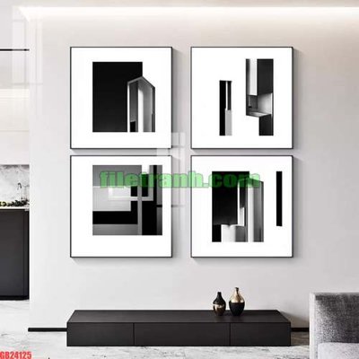 File gốc File gốc in bộ tranh decor treo tráng gương canvas GB24125 (trang trí) cho phòng khách