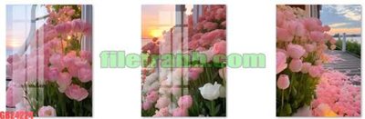 File in trần File gốc in bộ tranh decor treo tráng gương canvas GB24224 (bản gốc) phong cảnh