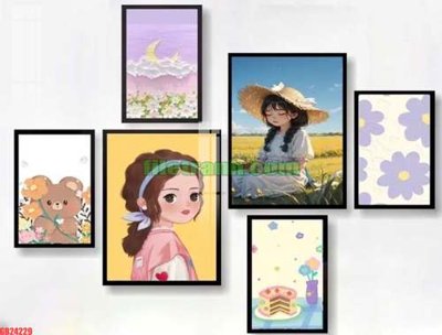 File ảnh File gốc in bộ tranh decor treo tráng gương canvas GB24229 (gốc) cho trang trí nhà hàng