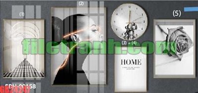File tranh gốc File gốc in bộ tranh decor treo tráng gương canvas GB24247 (bản quyền) file PSD