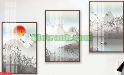 File gốc File gốc in bộ tranh decor treo tráng gương canvas GB24415 (trang trí) phòng làm việc