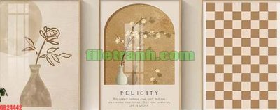 File gốc File gốc in bộ tranh decor treo tráng gương canvas GB24442 (cho in ấn) độc quyền