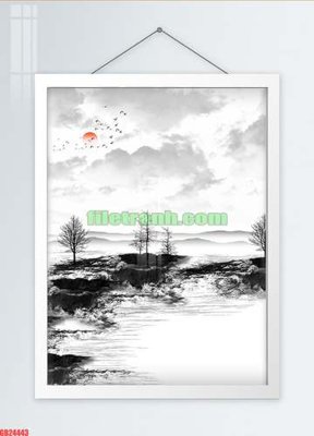 File tranh File gốc in bộ tranh decor treo tráng gương canvas GB24443 (gốc) in film