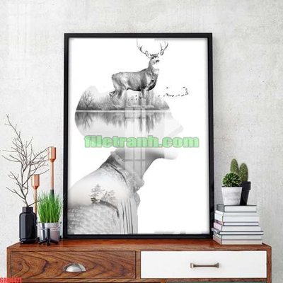 File gốc File gốc in bộ tranh decor treo tráng gương canvas GB24471 (phong cách) châu Âu