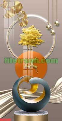 File gốc File gốc in bộ tranh decor treo tráng gương canvas GB24501 (in lụa) tranh mã đáo
