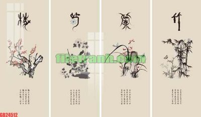 Download file gốc File gốc in bộ tranh decor treo tráng gương canvas GB24512 (in lụa) cao cấp