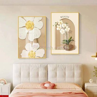 File tranh File gốc in bộ tranh decor treo tráng gương canvas GB25000 (gốc) phong cách tối giản