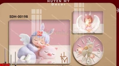 File tranh File gốc in bộ tranh decor treo tráng gương canvas GB25142 (bản gốc) treo quán cafe