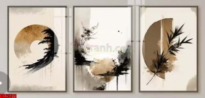 Ảnh gốc File gốc in bộ tranh decor treo tráng gương canvas GB25311 (nét căng) in mica