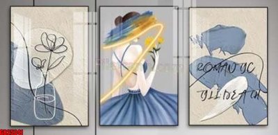 File tranh File gốc in bộ tranh decor treo tráng gương canvas GB25341 (gốc) chủ đề tĩnh vật