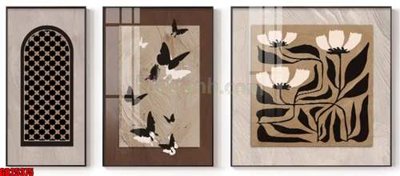 File tranh File gốc in bộ tranh decor treo tráng gương canvas GB25375 (bản gốc) treo phòng ăn