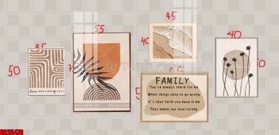File gốc in ấn File gốc in bộ tranh decor treo tráng gương canvas GB25476 độ phân giải cao