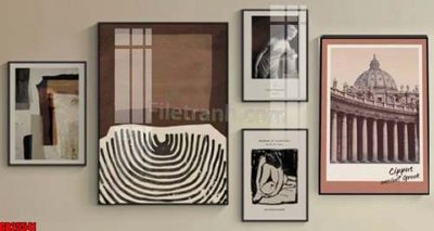 Tải file gốc File gốc in bộ tranh decor treo tráng gương canvas GB25541 dùng cho in ấn