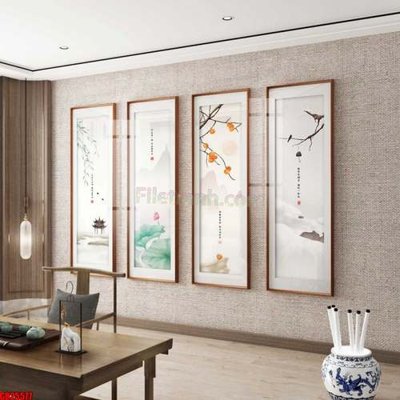 Tải file File gốc in bộ tranh decor treo tráng gương canvas GB25577 (gốc) chủ đề tôn giáo
