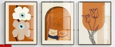 File ảnh File gốc in bộ tranh decor treo tráng gương canvas GB26064 (gốc) in PP, decal