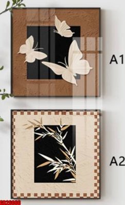 File in trần File gốc in bộ tranh decor treo tráng gương canvas GB26066 (bản gốc) hoa văn