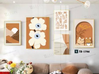 File gốc File gốc in bộ tranh decor treo tráng gương canvas GB26261 (trang trí) phòng trẻ em