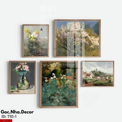 File tranh File gốc in bộ tranh decor treo tráng gương canvas GB26350 (bản gốc) in lụa 3D