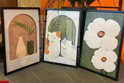 File gốc File gốc in bộ tranh decor treo tráng gương canvas GB26664 cho in ấn và thiết kế