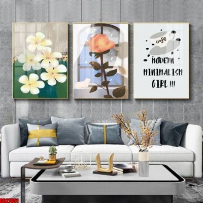 File tranh File gốc in bộ 3 tranh treo tường hiện đại GB27051 (gốc) in film