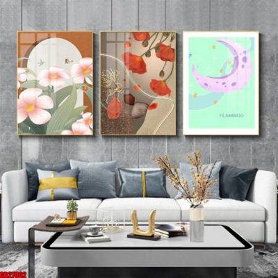 File PSD File gốc in bộ 3 tranh treo tường hiện đại GB27062 (bản gốc) đã tách nền