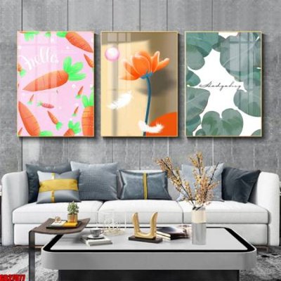 File PSD File gốc in bộ 3 tranh treo tường hiện đại GB27077 (bản gốc) đã tách nền