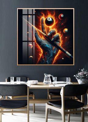 File in mica File tranh décor treo quán bida bi a BILLARD GX182 (bản gốc) làm vách ngăn