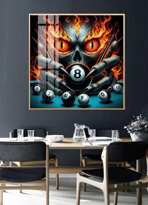 File gốc File tranh décor treo quán bida bi a BILLARD GX260 (in lụa) hoa văn cổ điển