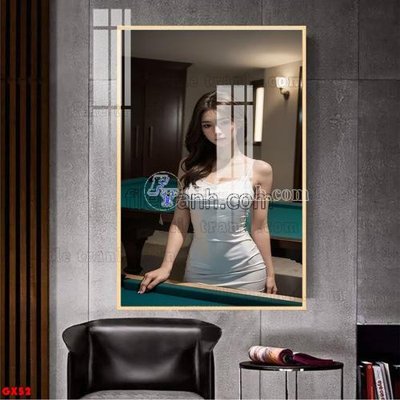 Download file gốc File tranh gái xinh đánh bida bi-a BILLARD GX52 (in lụa) cao cấp