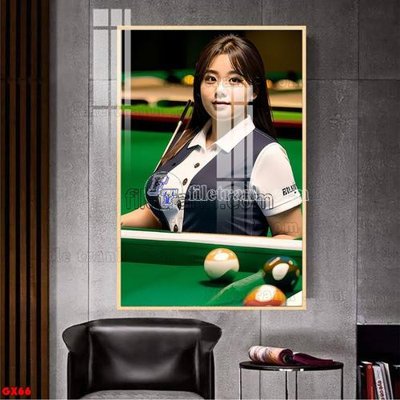 File gốc in mica File tranh gái xinh đánh bida bi-a BILLARD GX66 chất lượng