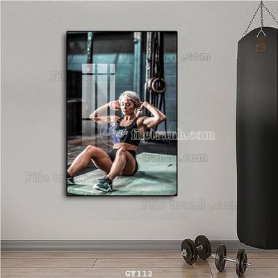 File gốc File tranh treo phòng gym GYM112 (in tráng gương) nghệ thuật