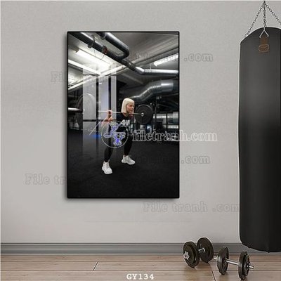 Tải file File tranh treo phòng gym GYM134 (ảnh gốc) in tranh kính