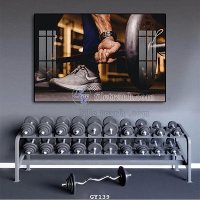 File in trần File tranh treo phòng gym GYM139 (file gốc) hoa văn 3D