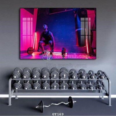File tranh File tranh treo phòng gym GYM169 (bản gốc) in lụa dán tường