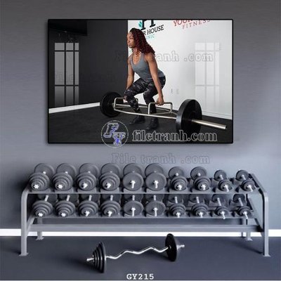 File gốc File tranh treo phòng gym GYM215 (in tráng gương) hiện đại
