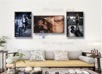 File tranh gốc File tranh treo phòng gym GYM262 (sắc nét từng chi tiết)