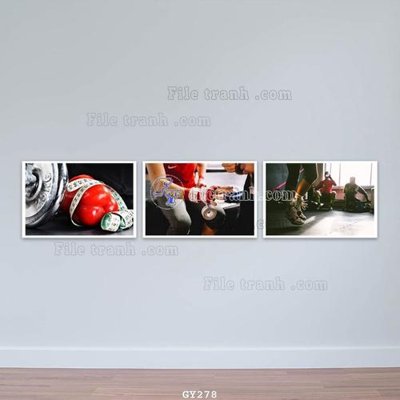 File gốc File tranh treo phòng gym GYM278 (in lụa) tranh mã đáo
