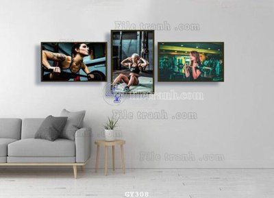 File tranh File tranh treo phòng gym GYM308 (bản gốc) in lụa 5D