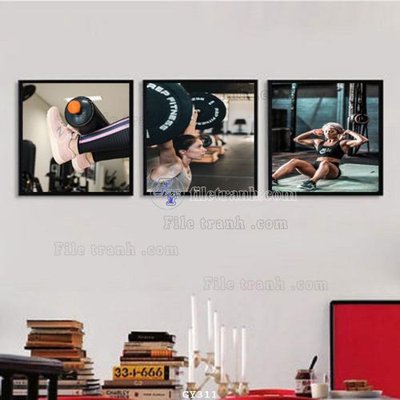 File tranh gốc File tranh treo phòng gym GYM311 chủ đề hiện đại